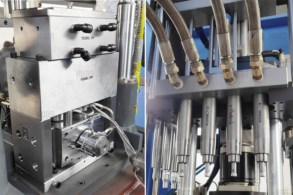 Çin otomatik bir adım pp ppsu pet plastik süt biberon üflemeli kalıplama besleyici şişe enjeksiyon yapmak streç şişirme makinesi