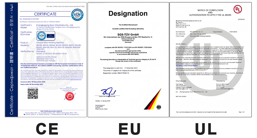 şişirme makinesi sertifikası