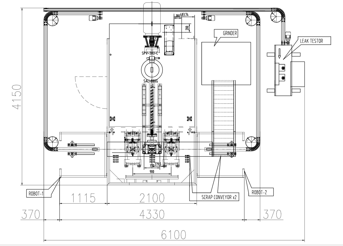 Şişe sızıntı test cihazı ile &uuml;retim hattı
